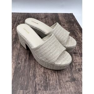 Larroudé Miso Raffia Platform Mules Size 39 US 9 Raffia❤️